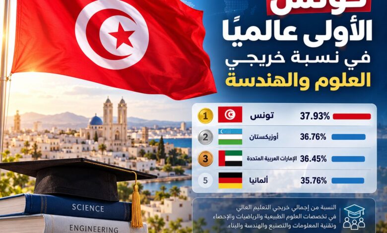 تونس الأولى عالميًا في نسبة خريجي العلوم والهندسة 2026 !