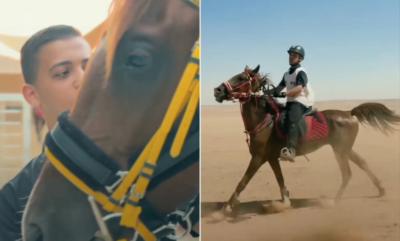 سيف الحق.. حكاية طفل نجا من فظائع الحرب بغزة ليصبح فارسا بميادين الأردن | سياسة