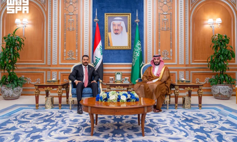 ولي العهد يستقبل رئيس وزراء جمهورية العراق